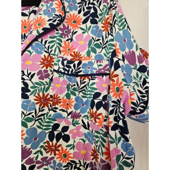 Kate Spade New York Women's Large Soft Multicolor Floral Button Front - Picture 4 of 9